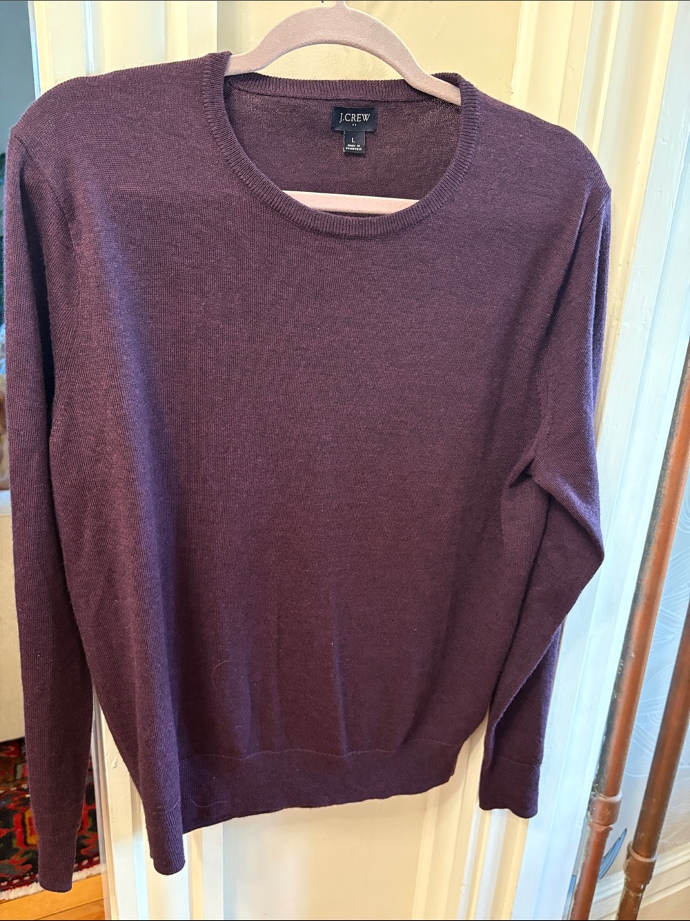 J. Crew Men's Crewneck Sweater in Deep Plum